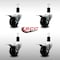 Service Caster 3'' SS Soft Rubber Swivel 1-3/8'' Expanding Stem Caster Set Total Lock Brake, 4PK SCC-SSEXTTL20S314-SRS-138-4 - alternate 2
